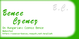 bence czencz business card